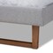 Baxton Studio Sofia Light Grey Upholstered and Walnut Wood Queen Size Platform Bed 167-9417-9441 - alternate 2
